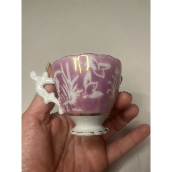 Japanese Shafford Vintage Tea Cup and Saucer Pink Gold Birds - Picture 5 of 6